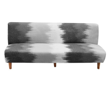 Husa elastica universala pentru canapea si pat, negru cu gri, 230 x 140 cm