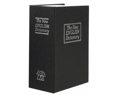 Секретен сейф за книги Pufo с ключ за заключване, модел Dictionary, 18 x 12 cm, черен