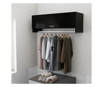 Szekrny, fekete, 100x32,5x35 cm, laminlt fa