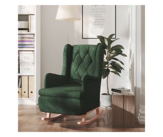 Кресло с люлеещи се крака от тъмнозелена гума