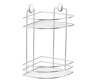 Ъглова етажерка за баня Metalife DKB-716, 2 нива, 18x18x30 см,  Хром