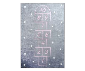 Covor pentru camera copiilor Chilai Home 876CHL1248, tesatura 100% catifea, 100x160 cm, Antibacterian, Gri