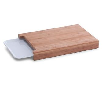 Distrugător de documente cu fermoar, bambus, 38x26x4,5 cm, maro
