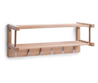 Zeller fogas, bambusz, 60x24x24 cm, barna/ezüst