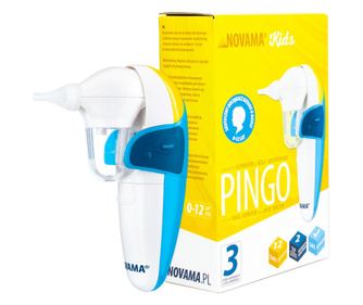 Aspirator nazal electric Novama Pingo, pentru copii 0-12 ani, 2 moduri de aspirare, 2 varfuri silicon, efecte sonore, NS12