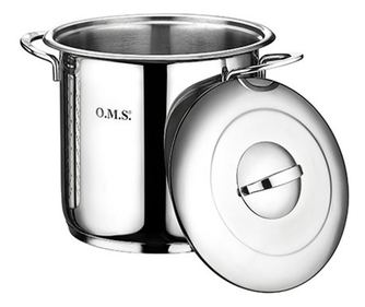 Тенджера за паста OMS-Single Cookware, неръждаема стомана 18/10, 20x18 см, 5 л, сребриста