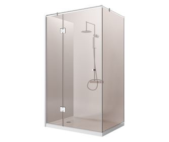 Cabina dus 90 de grade, (110x90)/200, Model Aquara Bronze, sticla bronze securizata 8 mm, profil Aluminiu Lucios