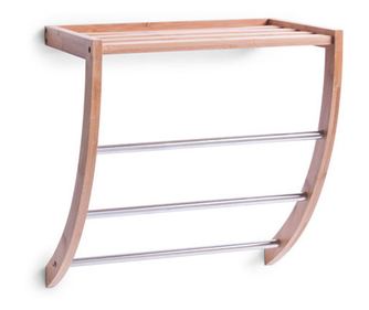 Raft de baie Zeller, bambus, 38x24x40 cm, maro/argintiu