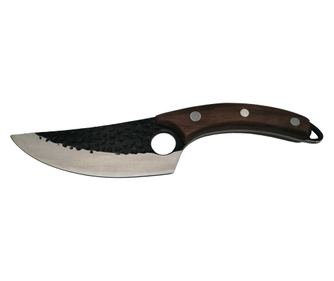 Mesarski nož IdeallStore, ročno izdelan, lesen ročaj, 27 cm, rjav, priložena usnjena nožnica