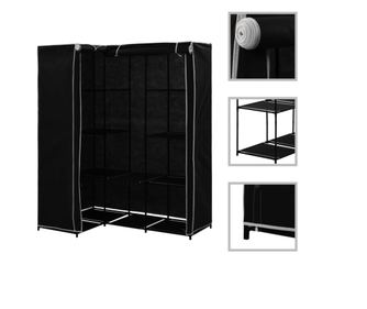 Fekete sarok szekrny, 130 x 87 x 169 cm