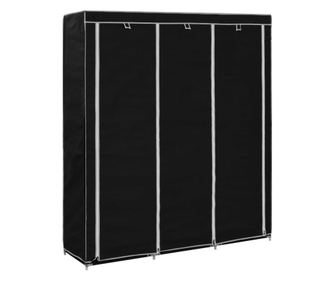 Ruhaakaszts szekrny, fekete, 150x45x175 cm