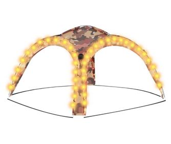 terepszínű partisátor LED-del és 4 oldalfallal 3,6x3,6x2,3 m