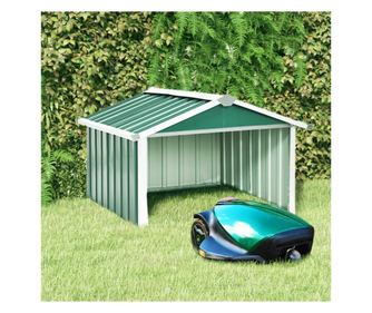 Fűnyíró garázs zöld 92x97x63 cm horganyzott acél