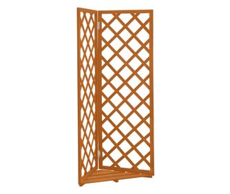 Σχάρα γωνιακή, πορτοκαλί, 50x50x145 εκ., μασίφ ξύλο έλατου
