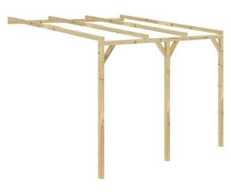 Πέργκολα τοίχου, 3 x 3 x 2,1 μ, ξύλο
