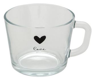 6 db üveg bögre szett, 13x10x9 cm, 450 ml