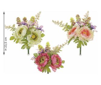 Set 3 umetnih šopkov Peony 23,5 cm