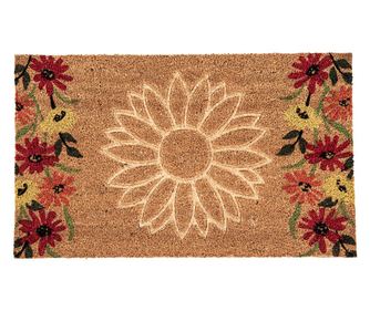 Covoras intrare casa fibre cocos multicolor cauciuc 75x45x1cm