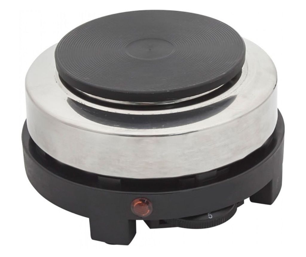 Aragaz electric portabil Rosberg R51445C, 500W, 10 cm, 900 grame, Argintiu/Negru