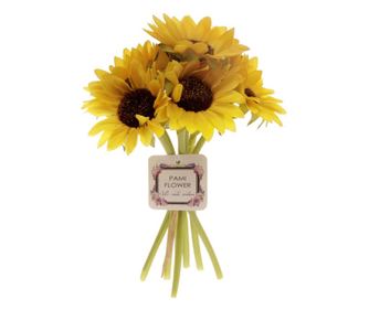 Buchet floare soarelui artificiale PAMI, F1021-99, 20cm Galben