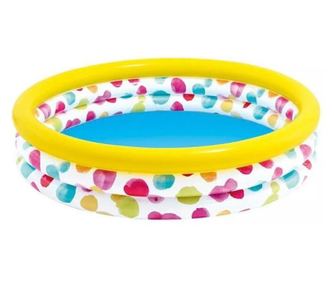 Piscina gonflabila multicolor pentru copii, Intex 58439 Rainbow, 330 Litri, 147 x 33 CM