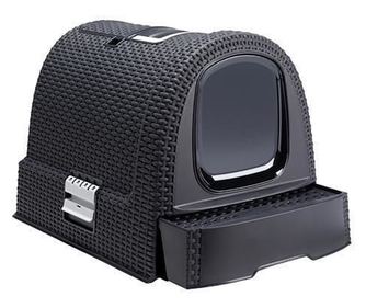 Litiera cu acoperis, usa batanta, filtru, antracit, 51x38x40 cm, Strend Pro