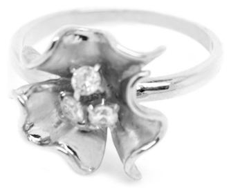 Inel Abstract Flower, IF-30, 17.6 mm, argintiu