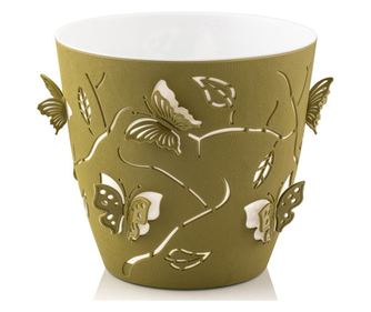 Ghiveci PP modern, rotund, model Fluture 3D, Φ14cm, 1.4 litri