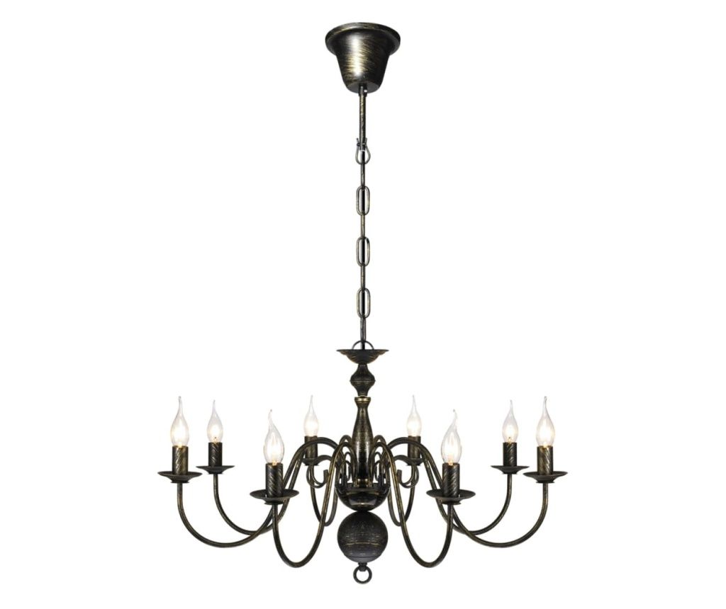 Cilindri črni iz kovine v antiknem slogu 8 x E14 žarnice