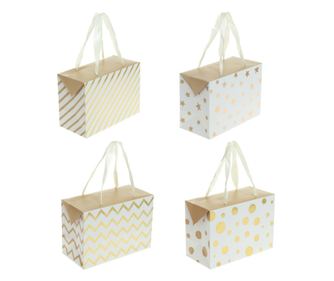 Set de 4 pungi cadou 2 in 1 fashion PAMI, PC-621-128M, 23x16x11 cm, Galben