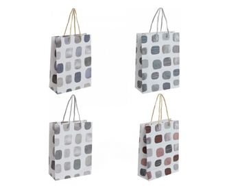Set de 4 pungi cadou PAMI, PC-621-56M, 32x26x10 cm, Gri