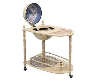 Volně stojící globus bar stojan na víno eukalyptus zelený