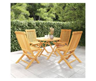 Vrtni namještaj, 5 dijelova, masivno tikovo drvo