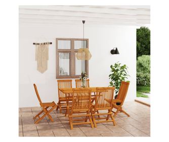 Vrtni namještaj, 7 dijelova, masivno tikovo drvo