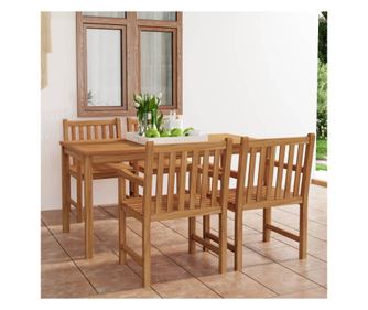 Vrtni namještaj, 5 dijelova, masivno tikovo drvo