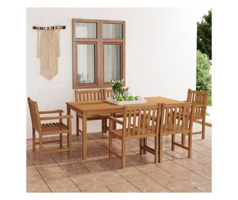 Set vrtnog namještaja, 7 dijelova, masivno tikovo drvo