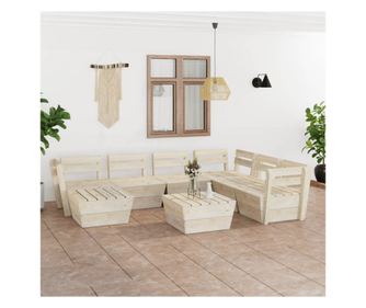 Palett kerti btor szett 8 db-os kezelt lucfeny