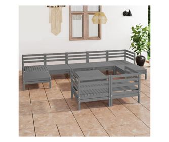 Kerti btor garnitra, 10 rszes, szrke, tmr feny