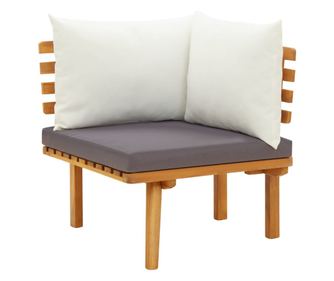 Vrtni kutni kauč s jastucima, masivno drvo akacije