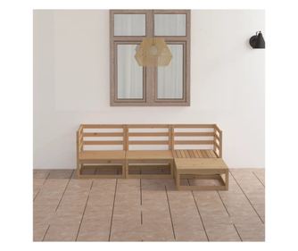 Vrtni namještaj, 4 dijela, medeno smeđa, masivno borovo drvo