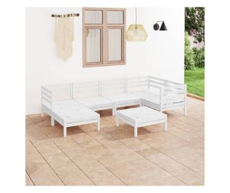 Kerti btor szett, 7 rszes, fehr, tmr feny