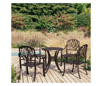 5-dijelni bistro set od lijevanog aluminija brončani