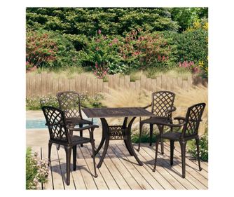 5-dijelni bistro set od lijevanog aluminija brončani