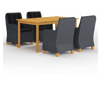 Set mobilier de grădină, 5 piese, gri închis