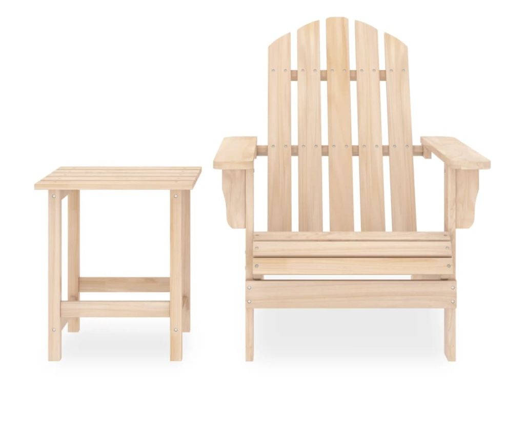 Vrtna stolica Adirondack sa stolićem od masivne jelovine 
