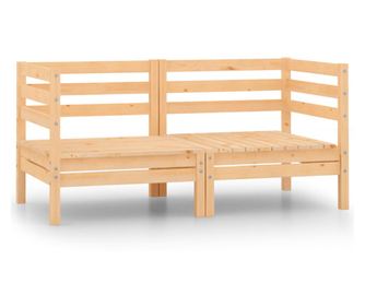 Kutne garniture za vrt, 2 kom., masivno borovo drvo