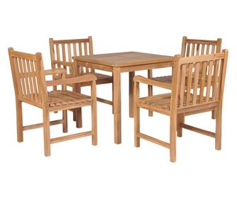 Vanjski set namještaja, 5 dijelova, masivno tikovo drvo
