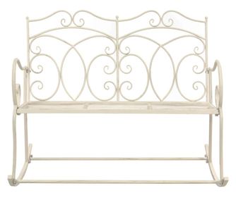Vrtna klupa 104 cm željezna antikna bijela