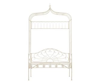 Vrtna klop 122 cm železo antično bela