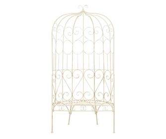 Vrtna klop 95 cm železo antično bela